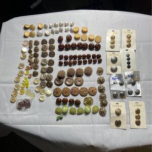 Vintage La Mode Assorted Buttons Sewing Crafting Various Sizes Materials